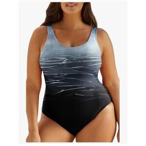 NWOT Eytino Plus Size Swimsuit women Tummy Control One Piece Bathing Suit sz 3X